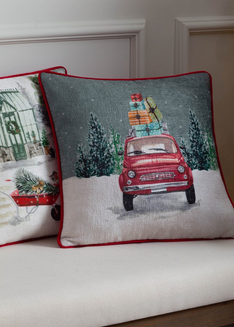 Evans Lichfield Car Scene Filled Cushion (45cm x 45cm)