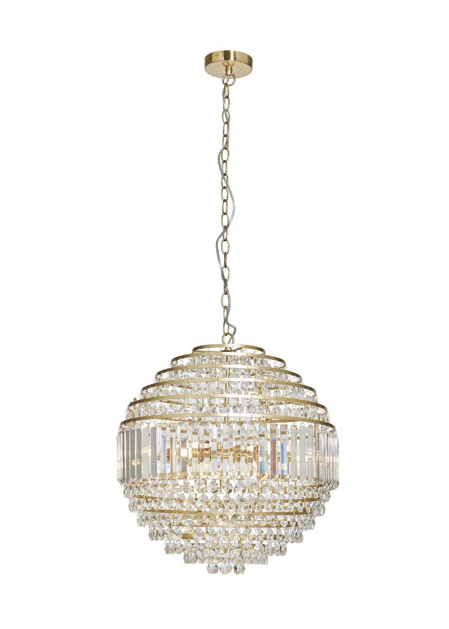 BHS Antique Brass Paladina Large Ball Ceiling Pendant (70-160cm x 50cm)