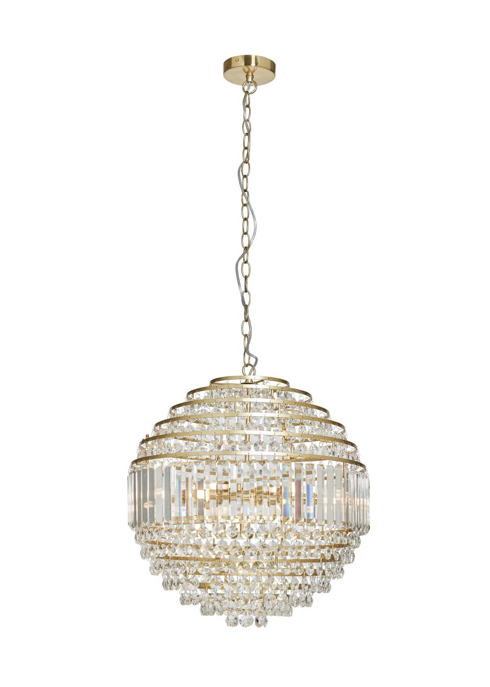 BHS Antique Brass Paladina Large Ball Ceiling Pendant (70-160cm x 50cm)