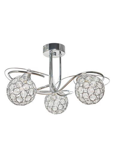 BHS Chrome Orianna Flush 3 Light (22cm x 43cm)