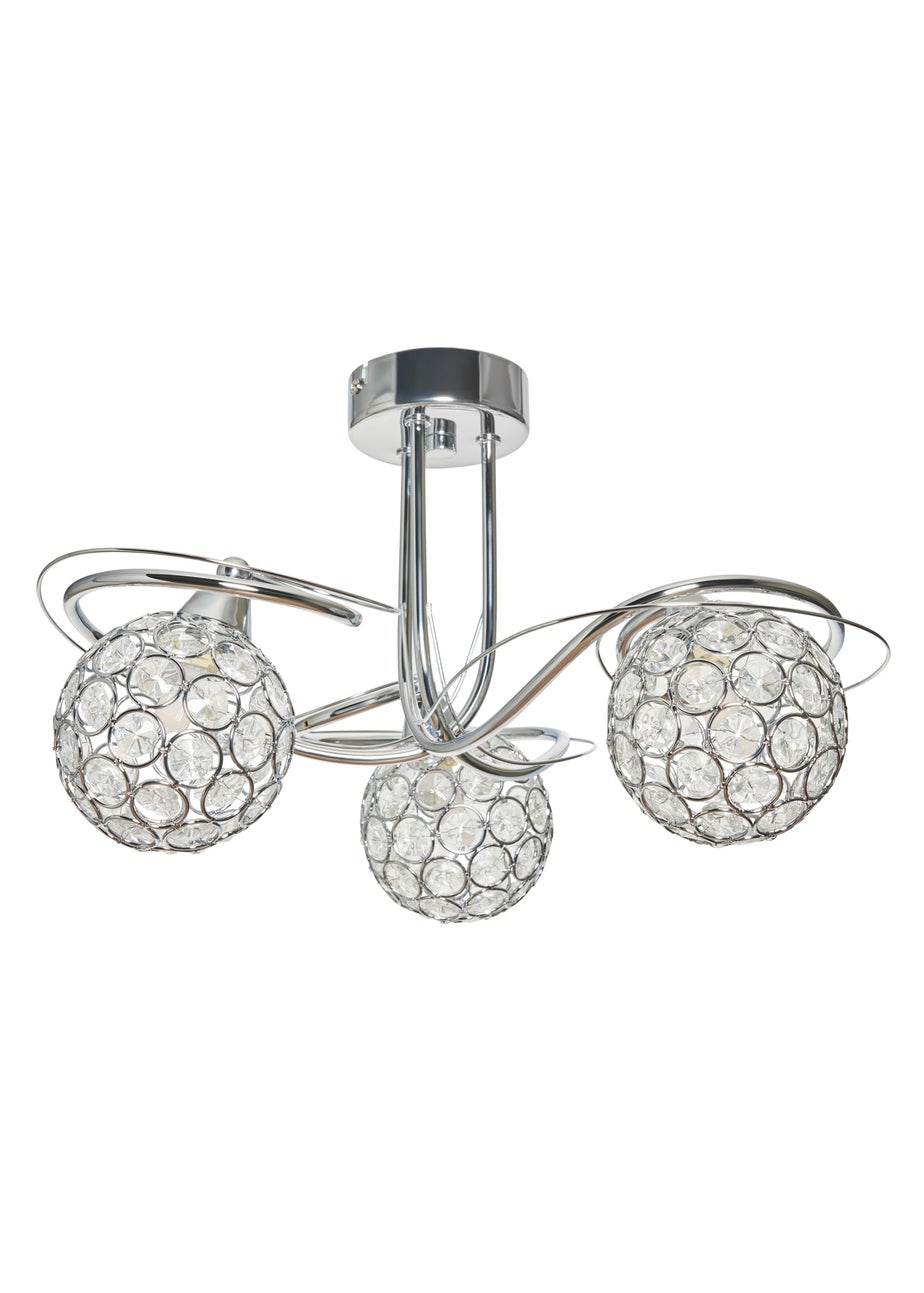 BHS Chrome Orianna Flush 3 Light (22cm x 43cm)