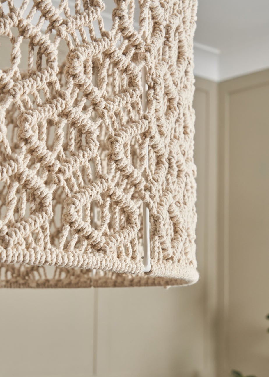 BHS Ivory Large Macrame Easyfit Shade (26cm x 47cm)