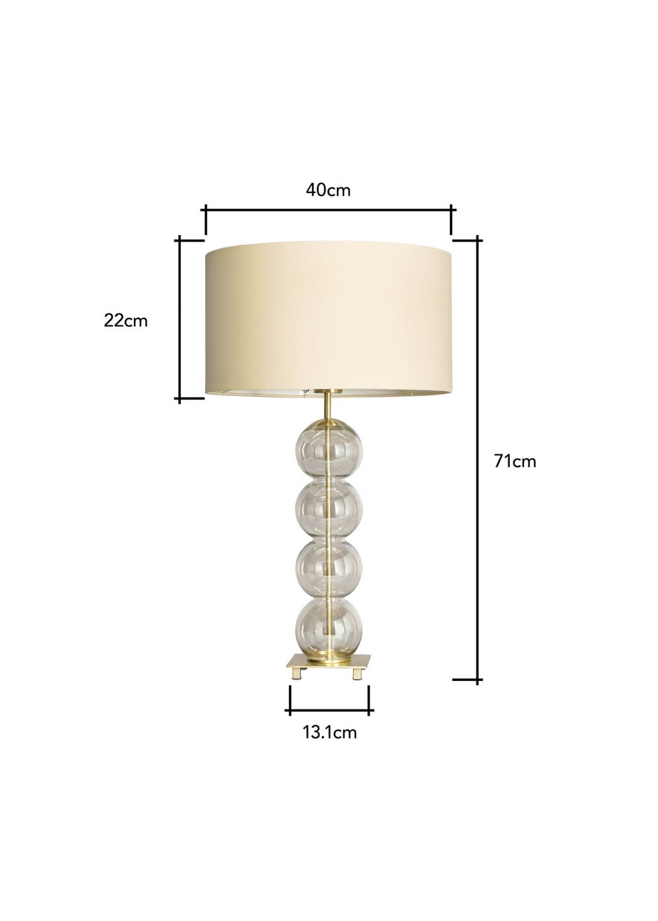 BHS Antique Brass Metro Ball Stacked Table Lamp Champagne (71cm x 40cm)