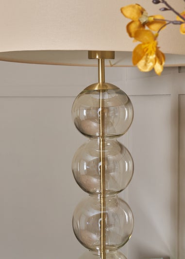 BHS Antique Brass Metro Ball Stacked Table Lamp Champagne (71cm x 40cm)