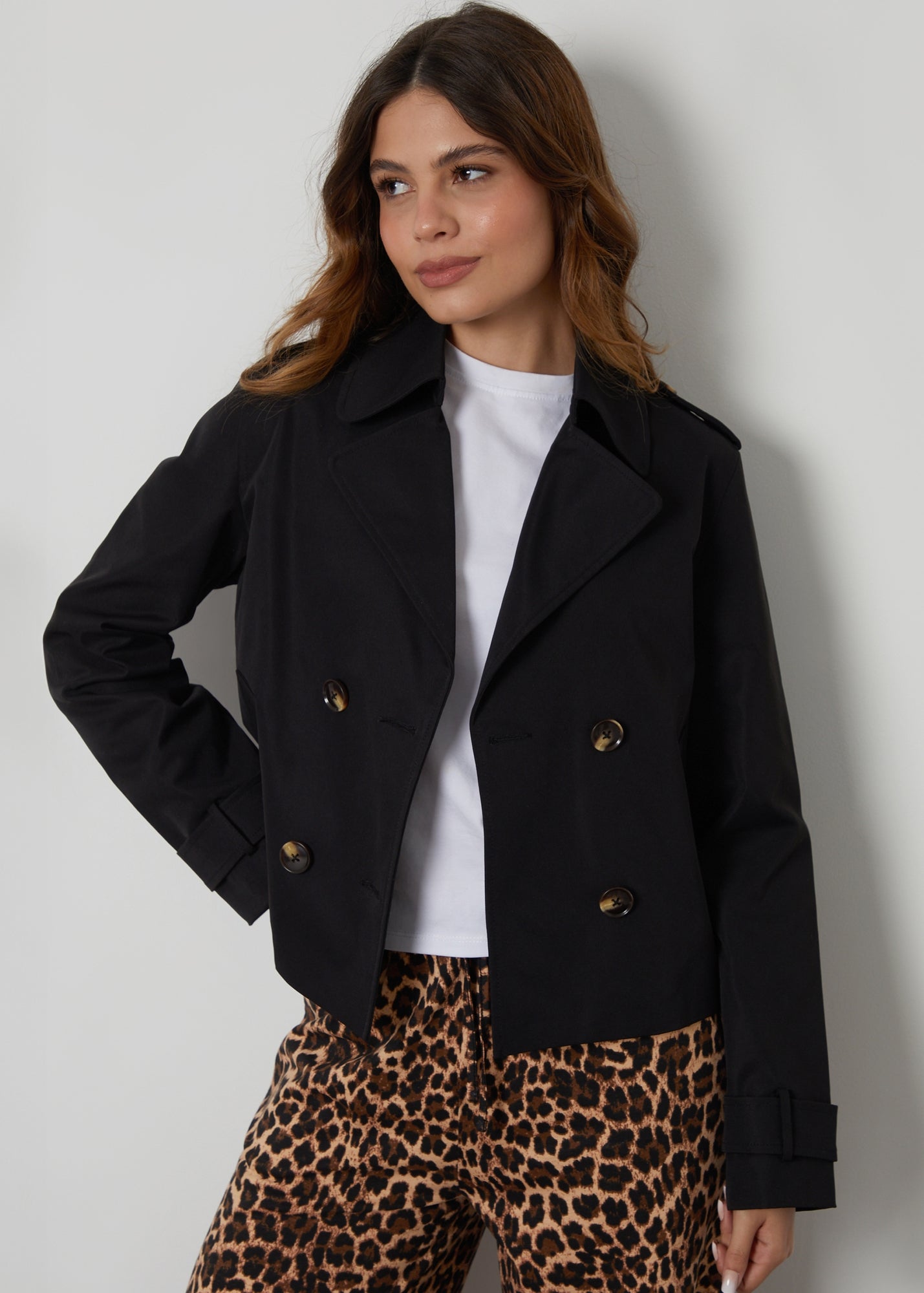 美品 完売品 TECH DOUBLE-BREASTED JACKET Shop Light Grey, Double-Breasted, Patch Pocket Coat - Deji & Kola