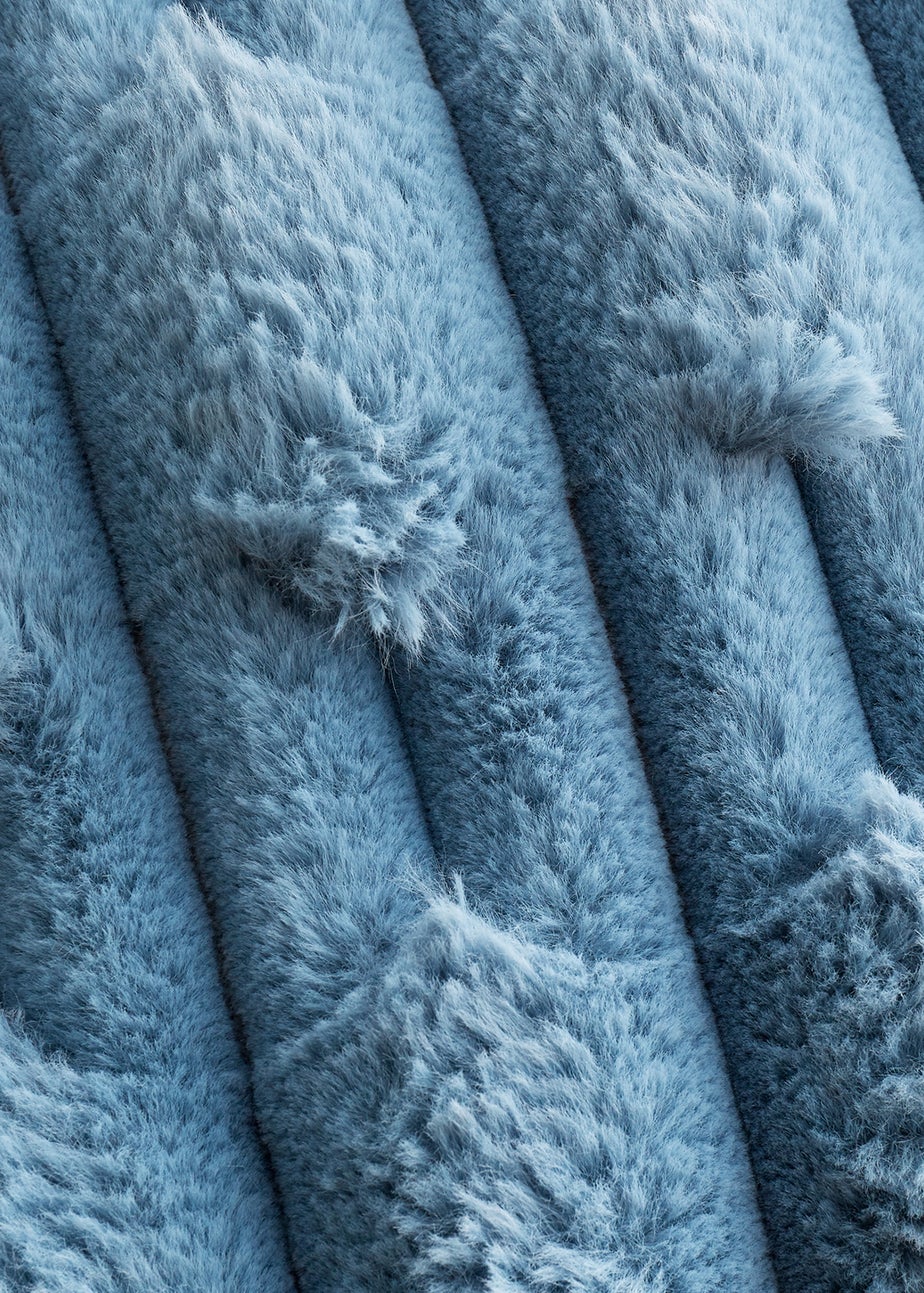 Bianca Fine Linens So Soft Carved Faux Fur 50x50cm Cushion Blue