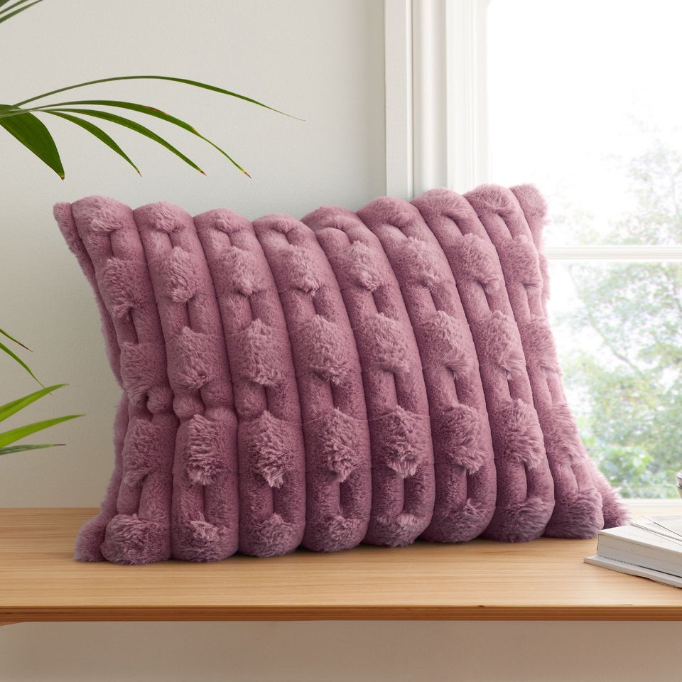 Bianca Fine Linens So Soft Carved Faux Fur 50x50cm Cushion Pink