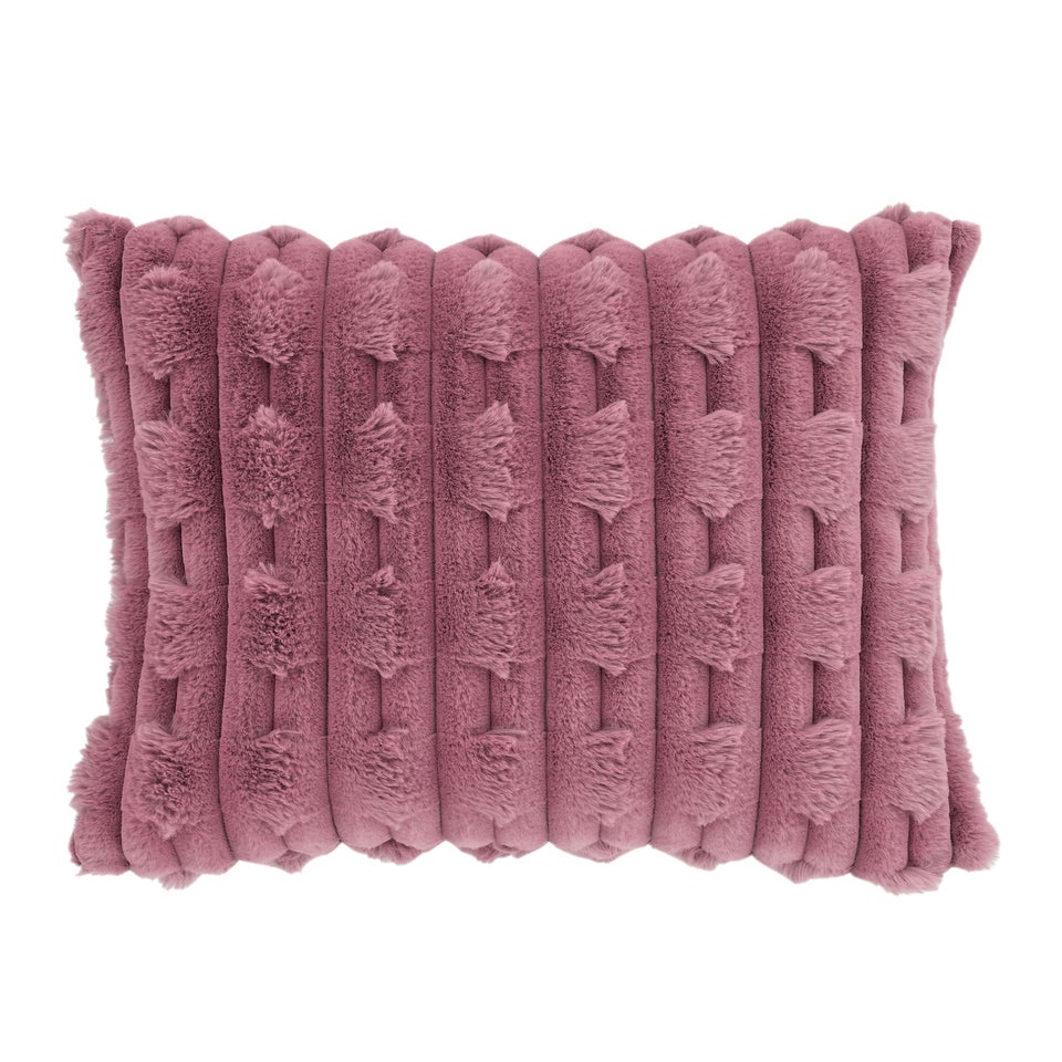 Bianca Fine Linens So Soft Carved Faux Fur 50x50cm Cushion Pink