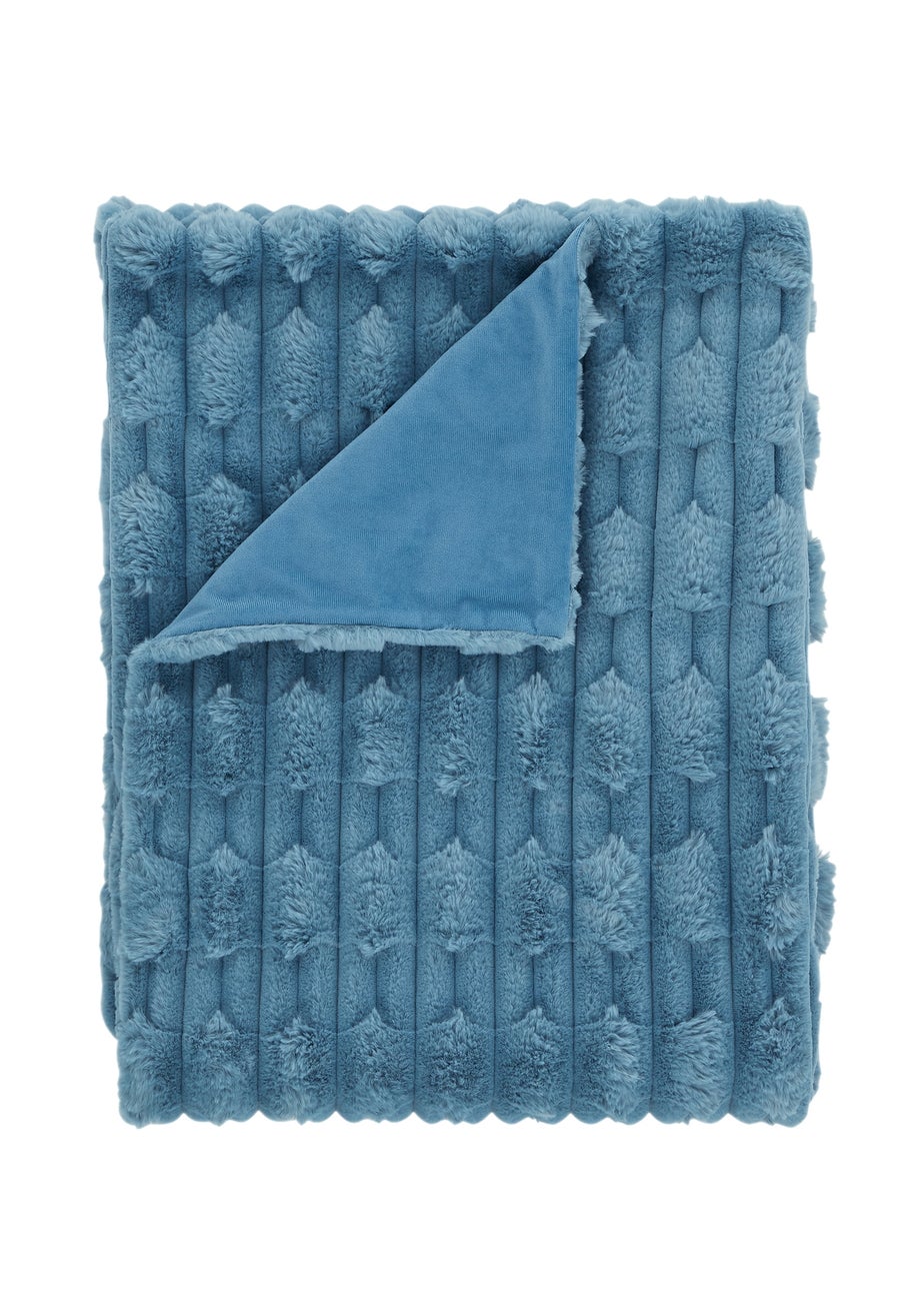 Bianca Fine Linens So Soft Carved Faux Fur Blanket Throw (150x200 cm)