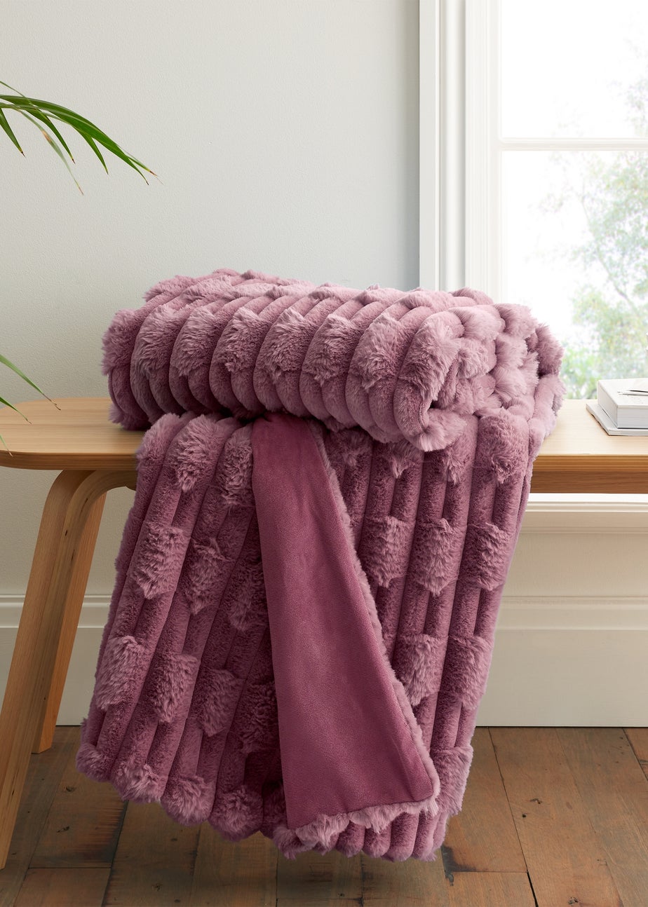 Bianca Fine Linens So Soft Carved Faux Fur Blanket Throw (150x200 cm)