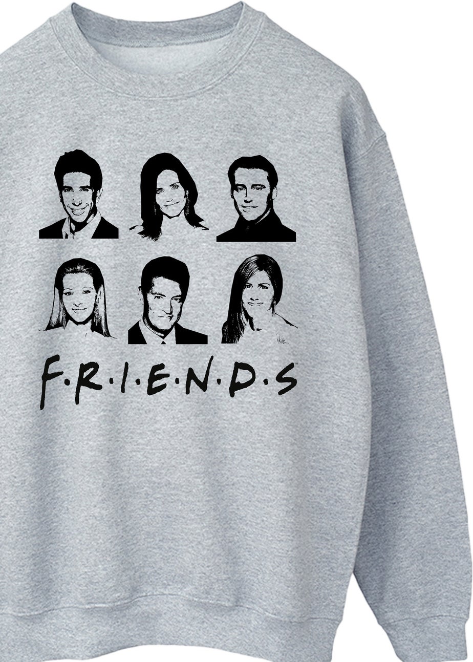 Friends Faces Heather Grey Sweatshirt