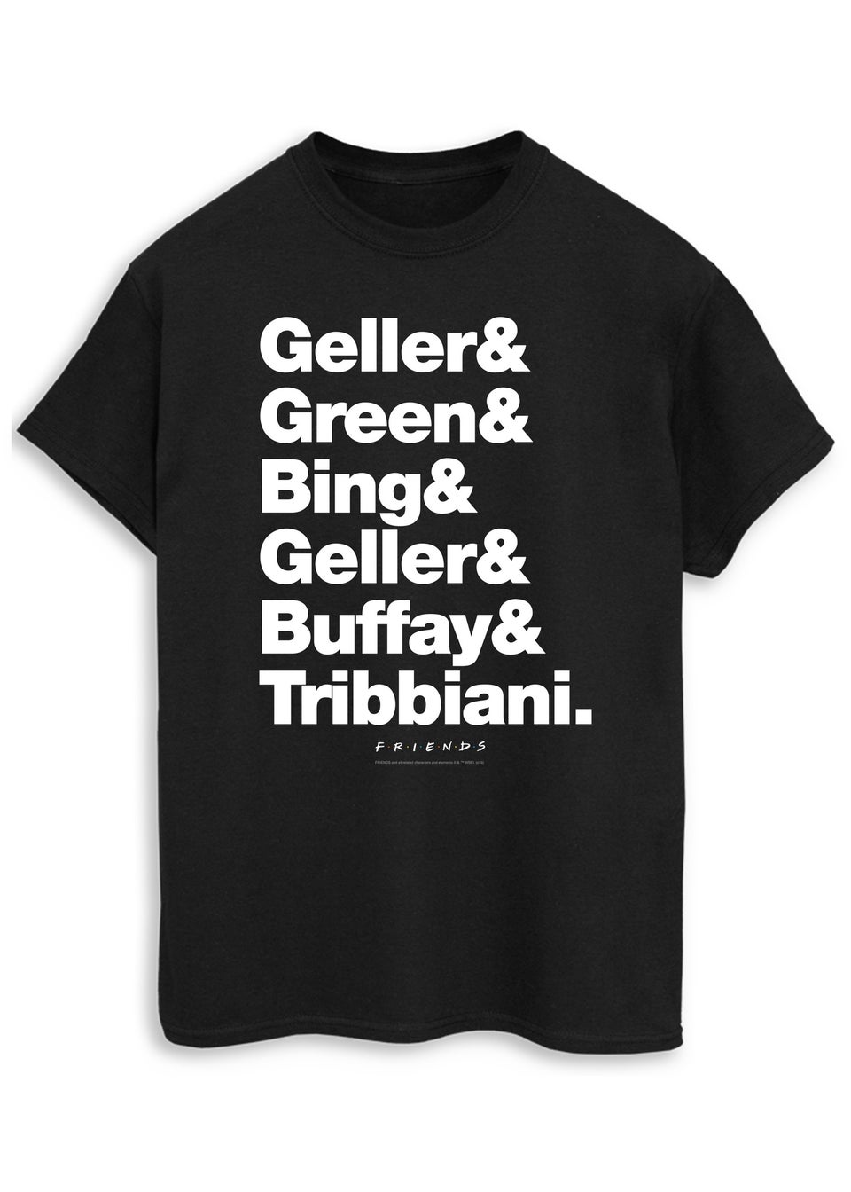 Friends Last Names Black Boyfriend Fit T-Shirt