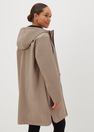 Stone Rubberised Showerproof Parka Coat