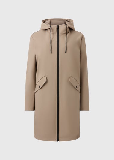 Stone Rubberised Showerproof Parka Coat