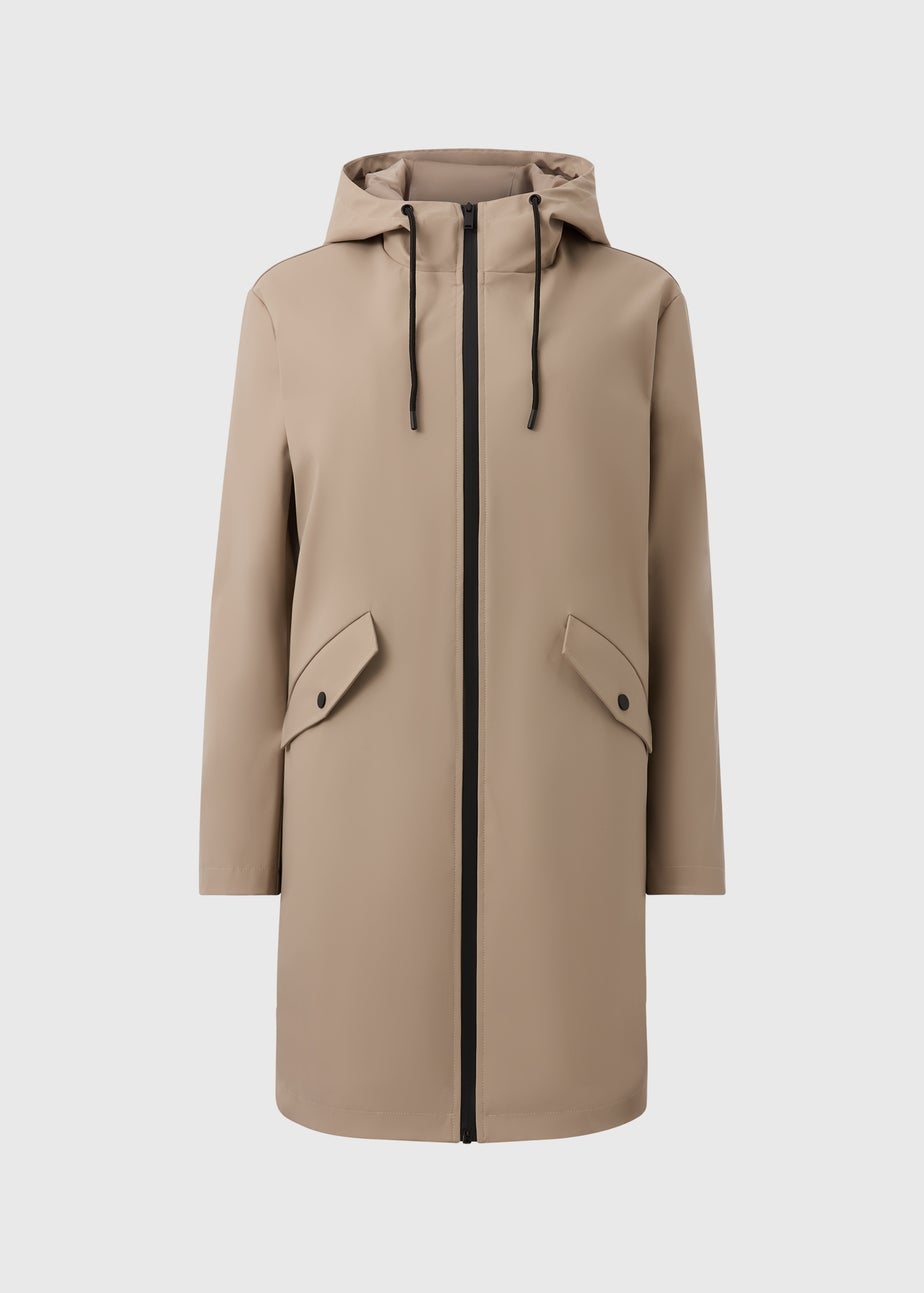 Stone Rubberised Showerproof Parka Coat