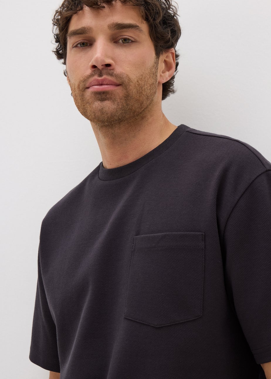 Charcoal Twill Pocket T-Shirt