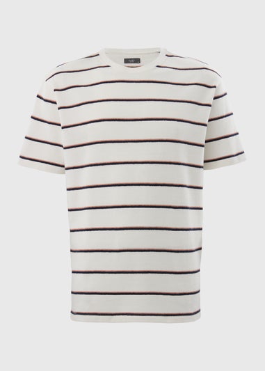 Ecru Crepe Stripe T-Shirt