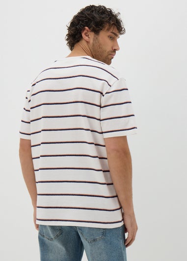 Ecru Crepe Stripe T-Shirt