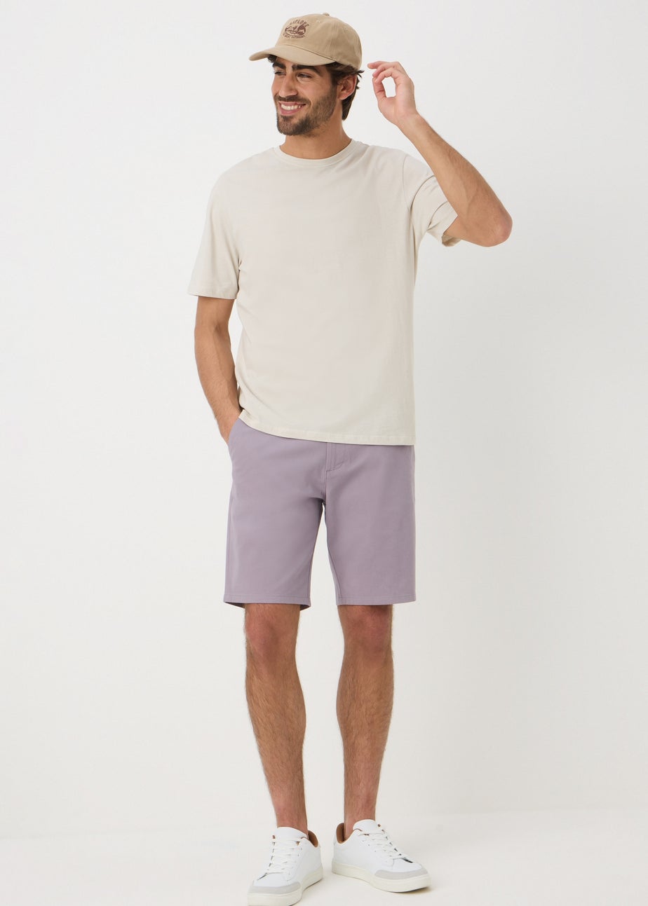 Lilac Straight Fit Chino Shorts
