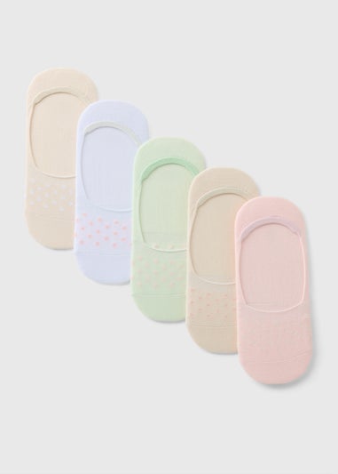 5 Pack Multicoloured No Show Socks