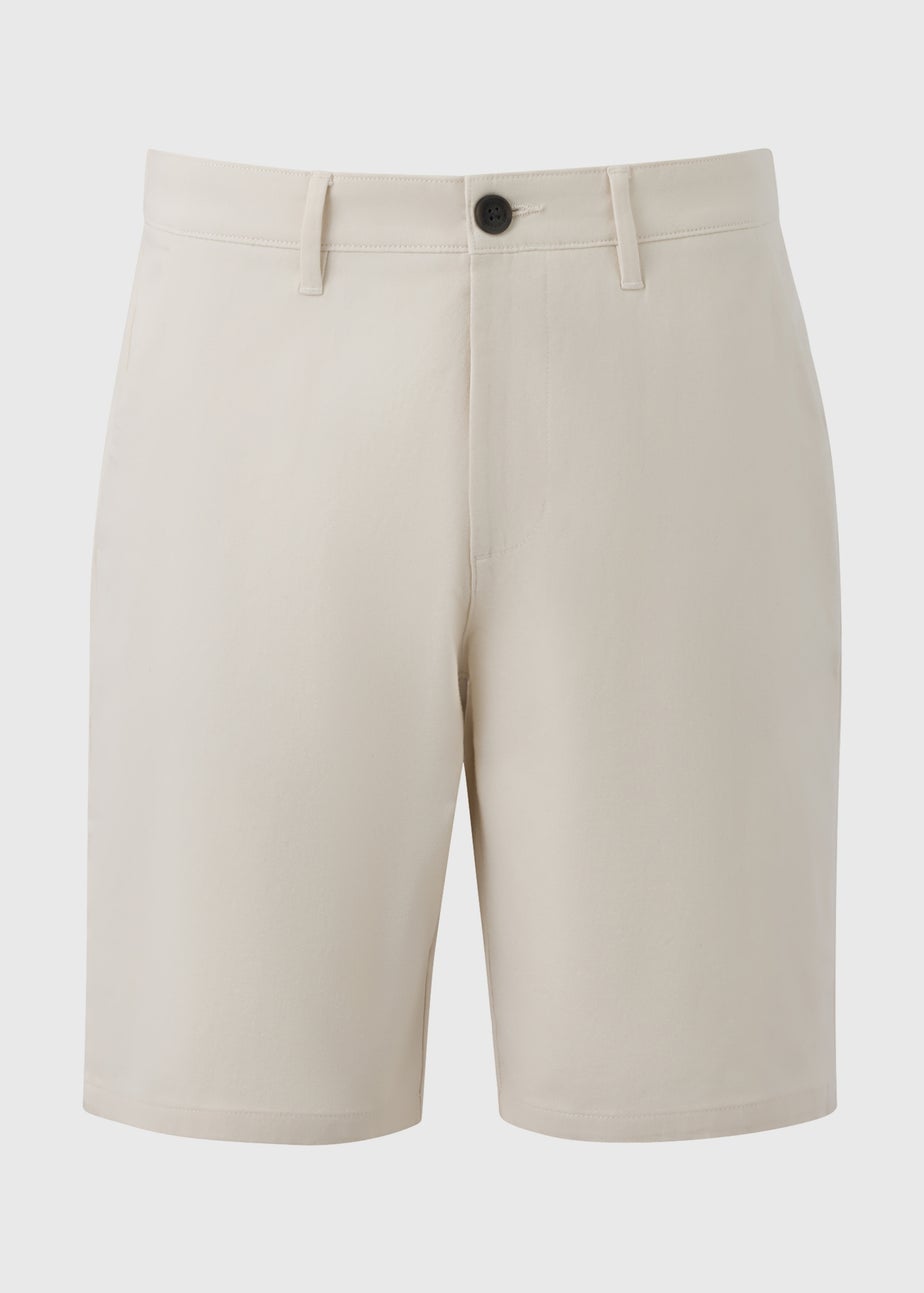 Ecru Straight Fit Chino Shorts