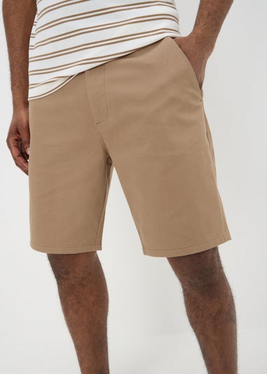 Dark Stone Straight Fit Chino Shorts