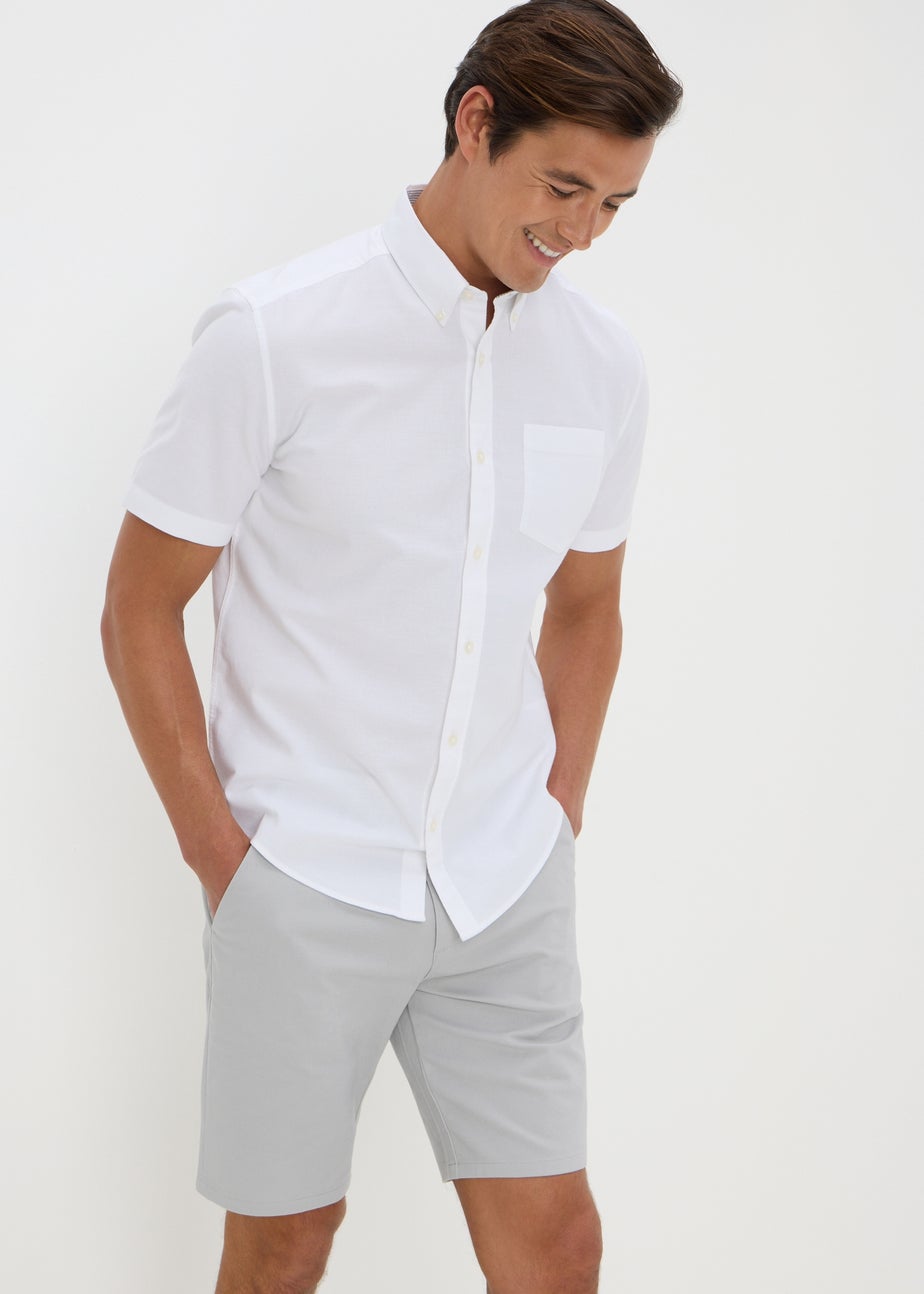 Ice Grey Straight Fit Chino Shorts