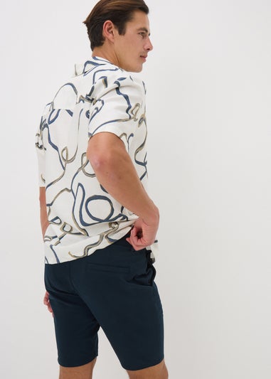 Navy Slim Chino Shorts