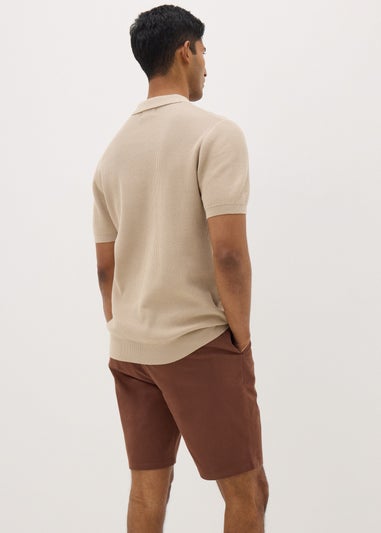 Rust Slim Fit Chino Shorts