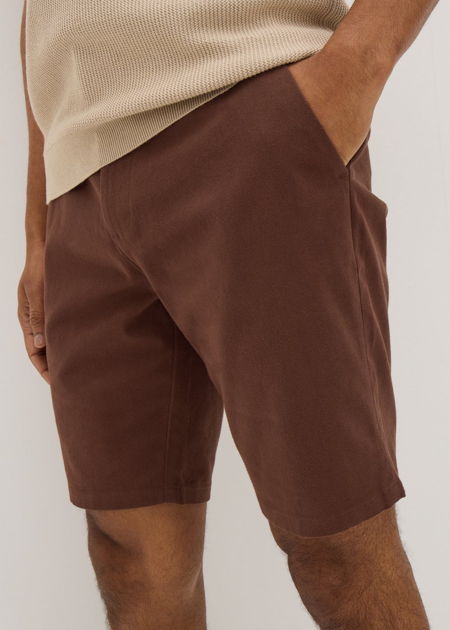 Rust Slim Fit Chino Shorts