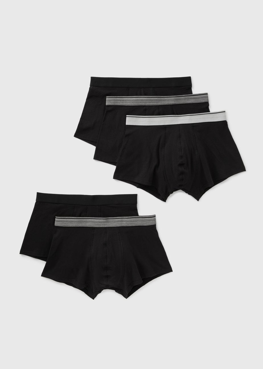 5 Pack Plain Black Hipsters