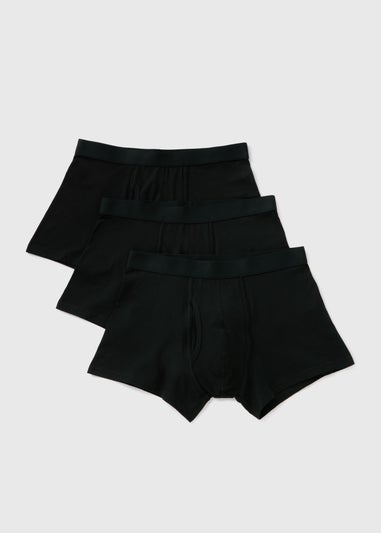 3 Pack Plain Black Keyhole Boxers