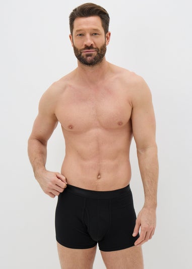 5 Pack Plain Black Keyhole Boxers