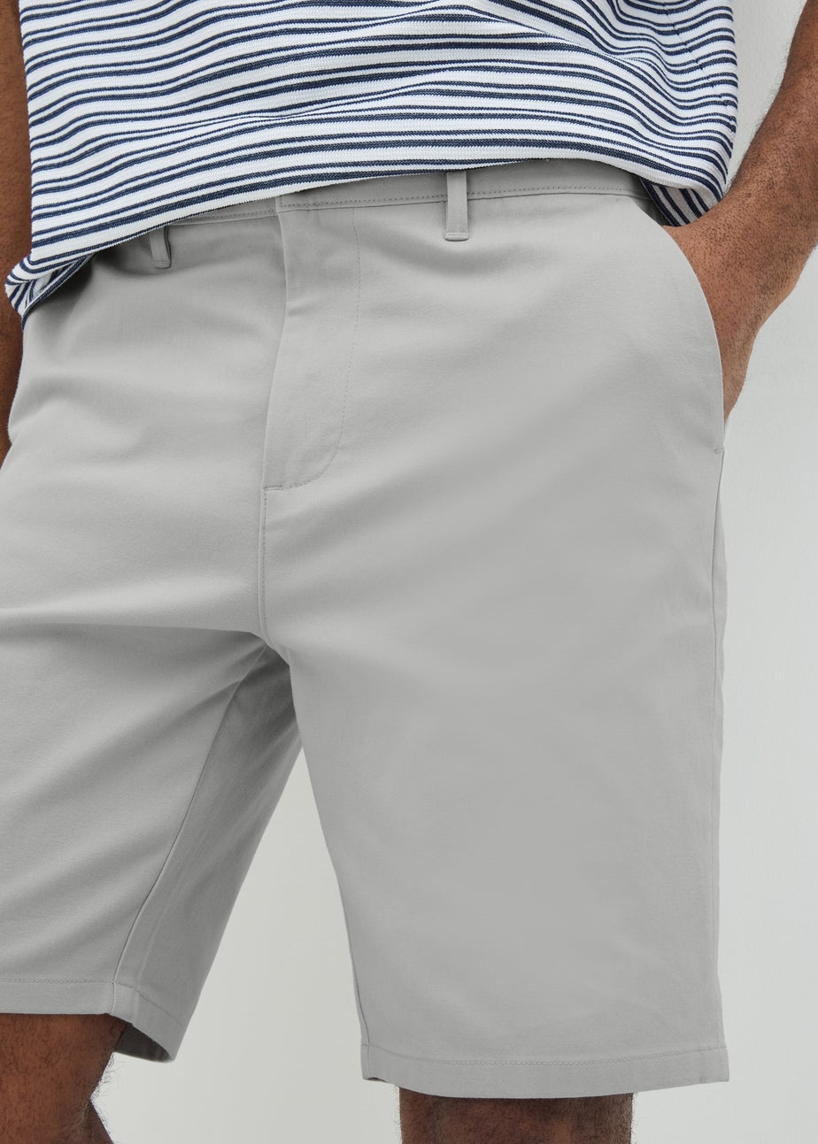 Ice Grey Slim Fit Chino Shorts