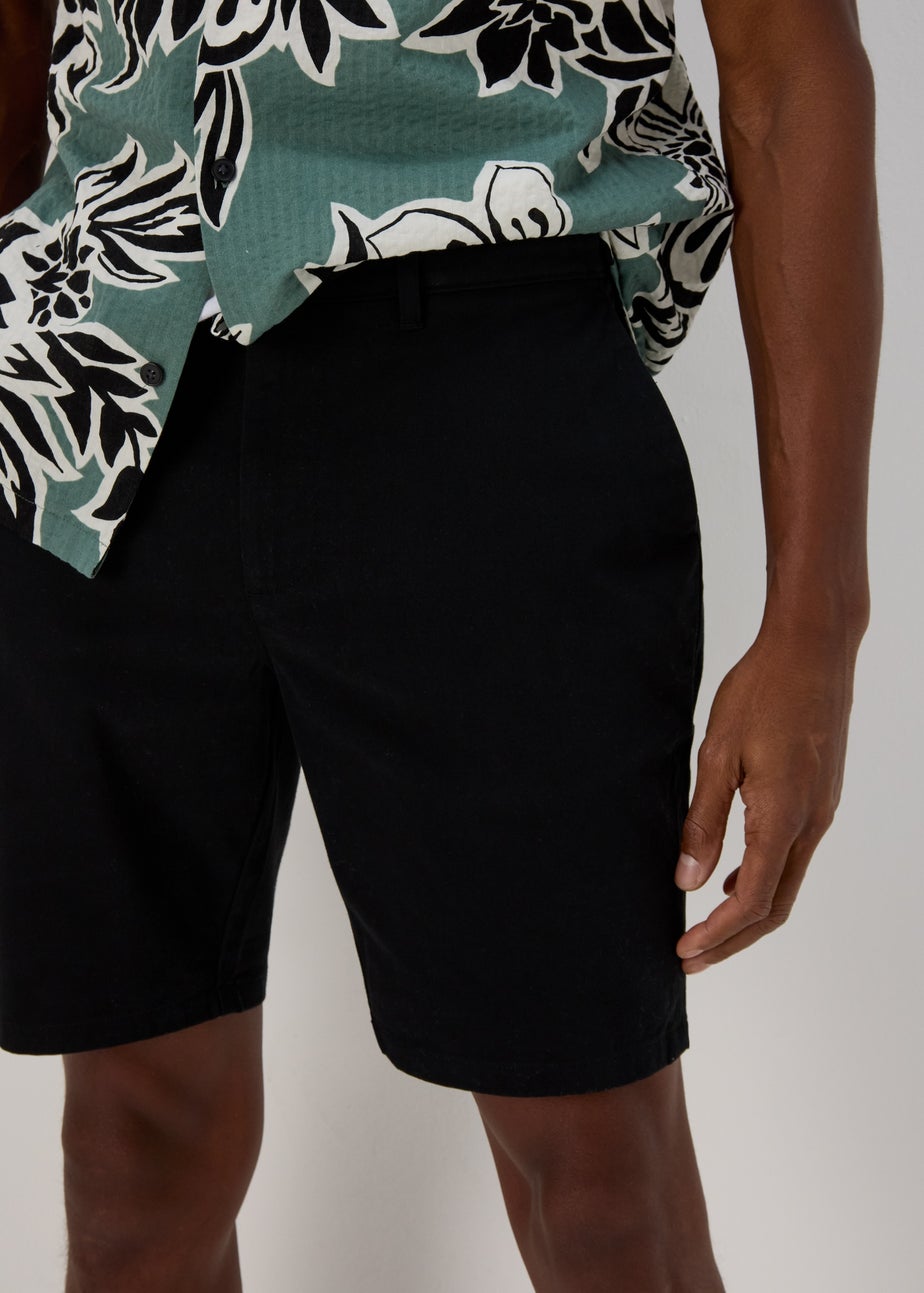 Black Slim Fit Chino Shorts