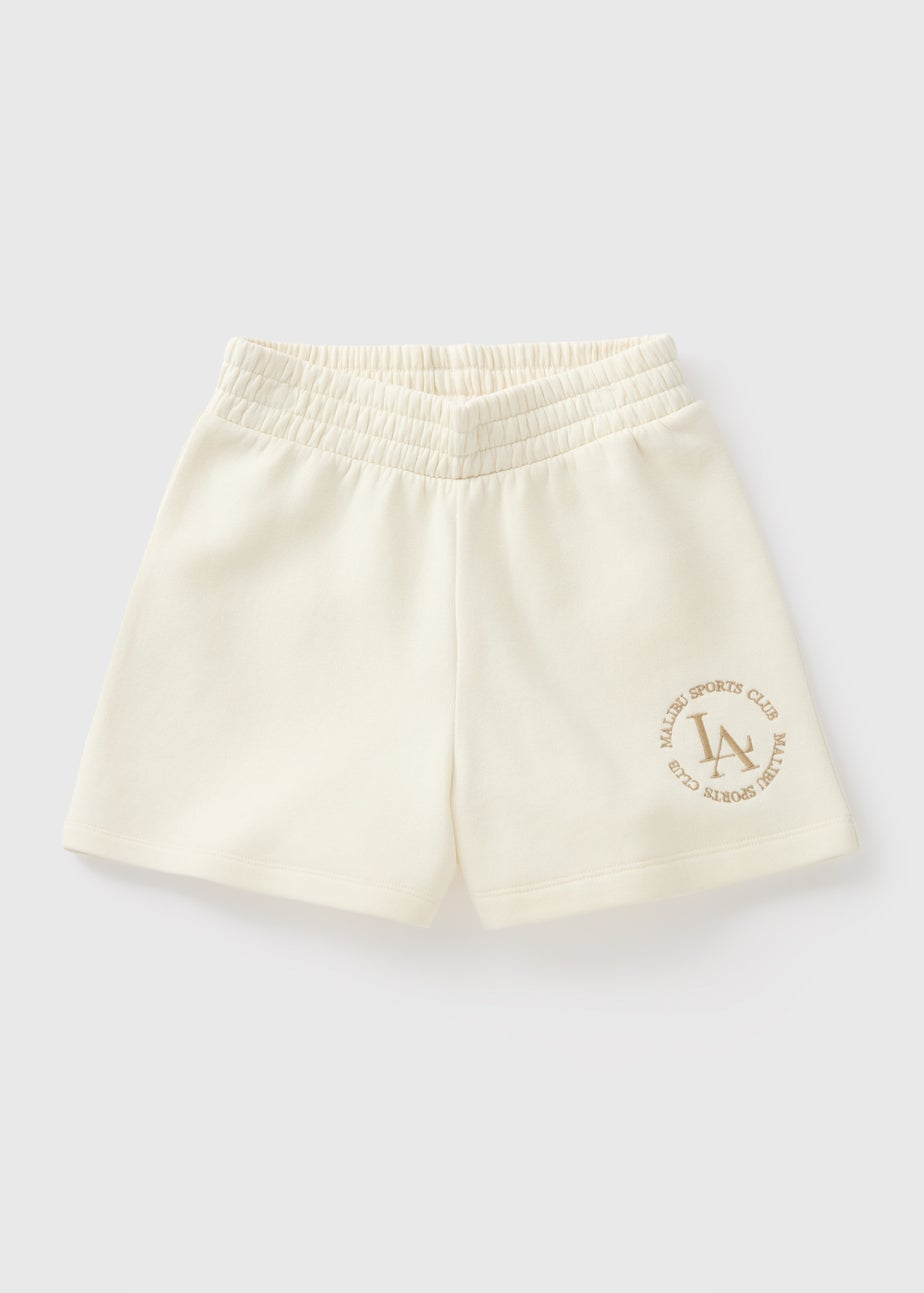Girls Cream Jersey Boxer Shorts (7-15yrs)