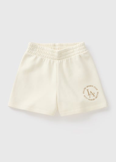Girls Cream Jersey Boxer Shorts (7-15yrs)