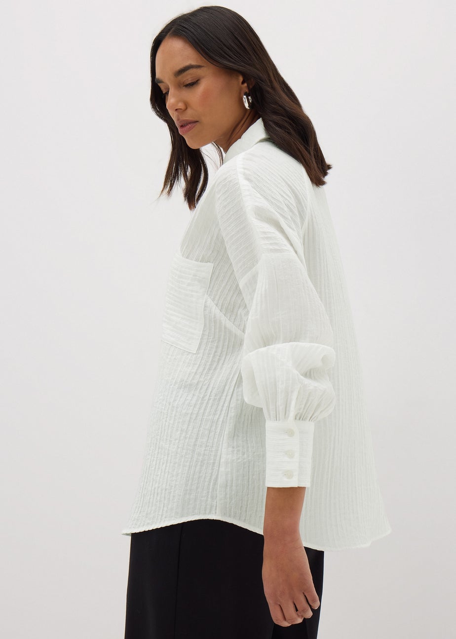 Et Vous White Textured Shirt