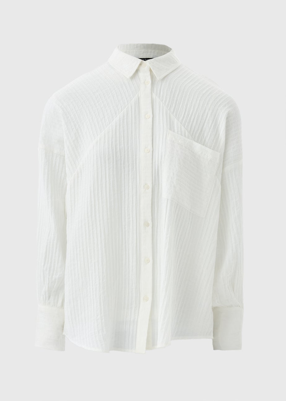Et Vous White Textured Shirt