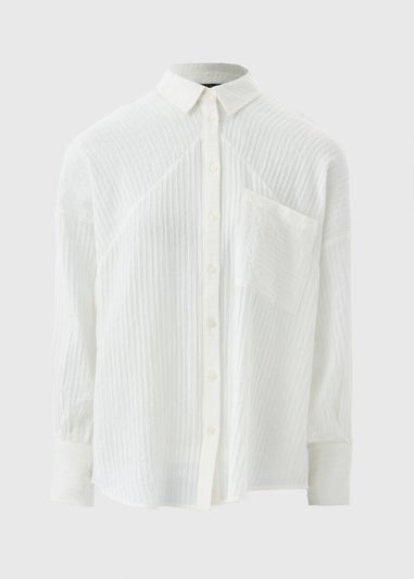 Et Vous White Textured Shirt
