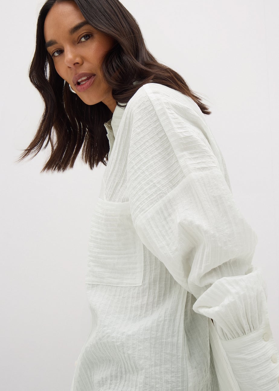 Et Vous White Textured Shirt