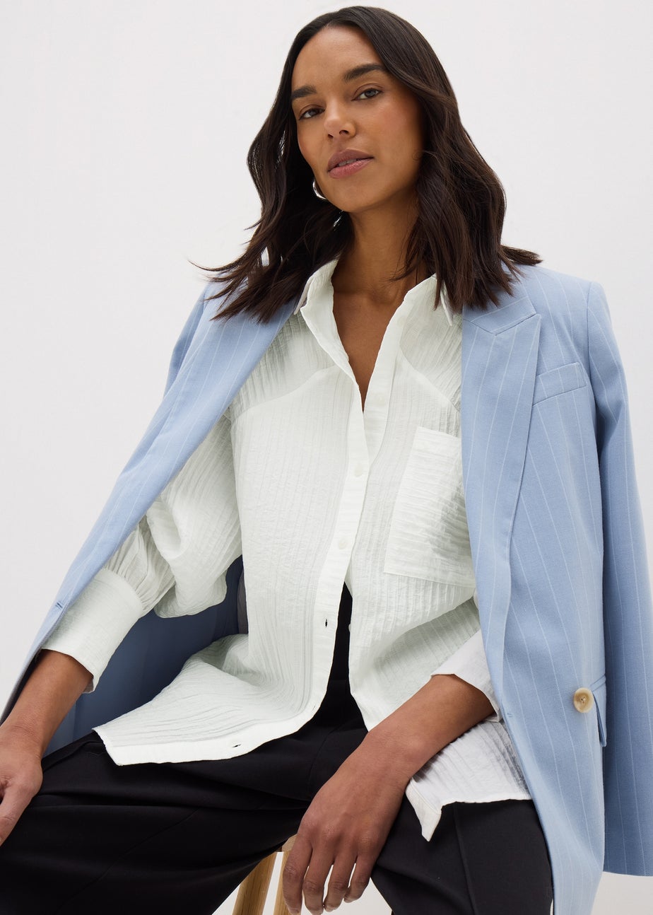 Et Vous White Textured Shirt