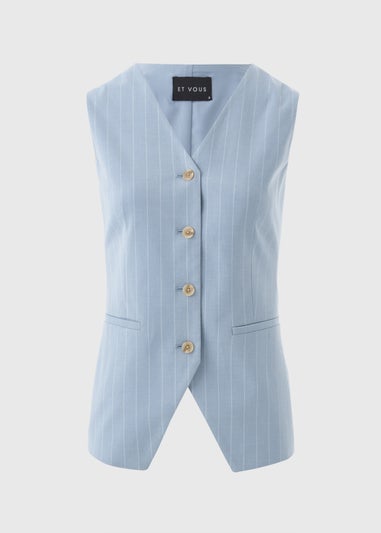 Et Vous Blue Pinstripe Waistcoat