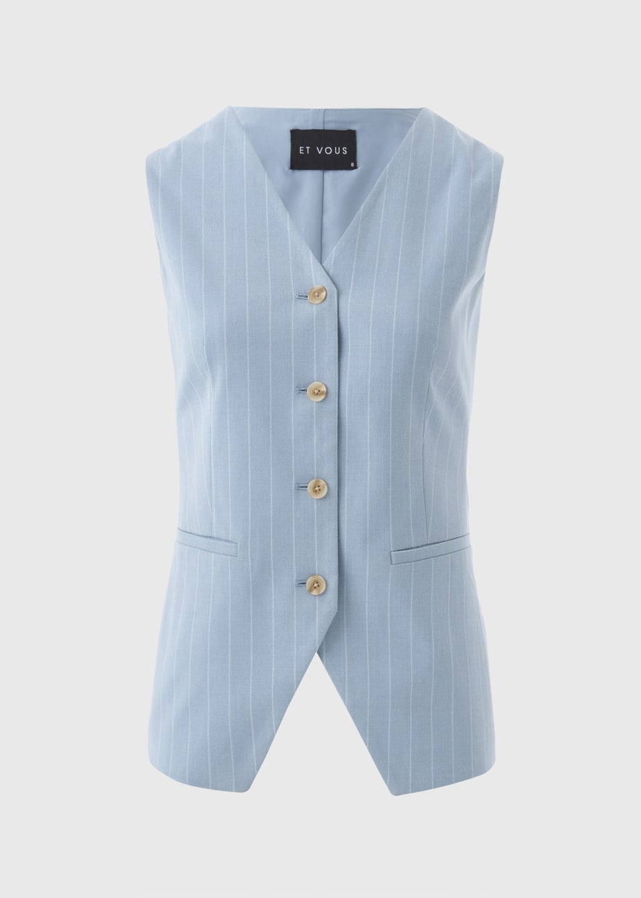 Et Vous Blue Pinstripe Waistcoat