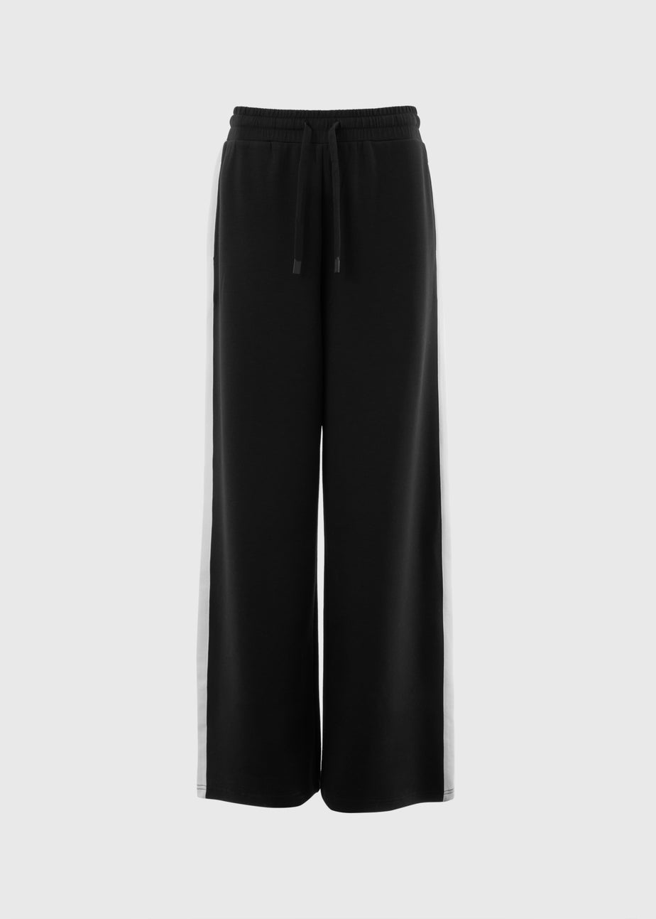 Souluxe Black Side Stripe Jogging Bottoms