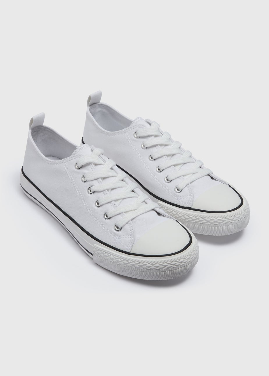 White Toe Cap Canvas Trainers