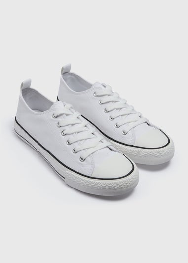 White Toe Cap Canvas Trainers