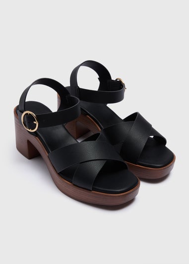 Black Clog High Sandals