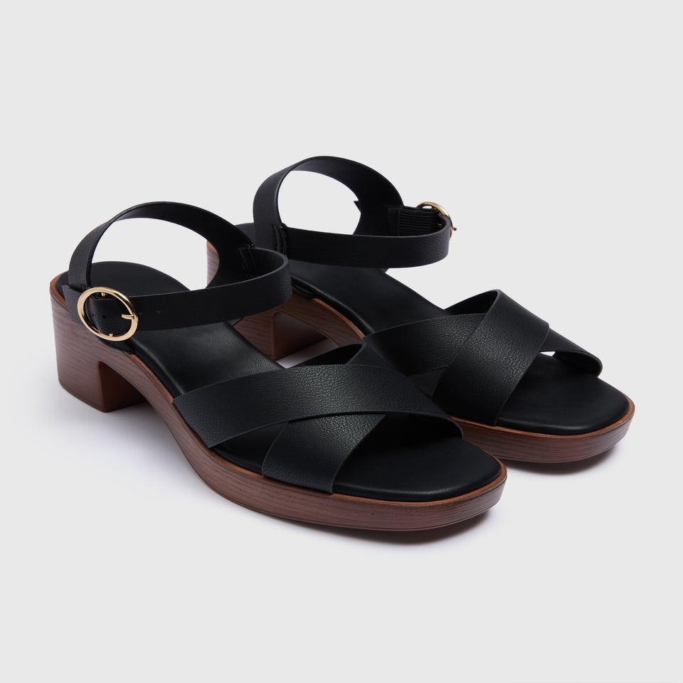 Black Clog High Sandals