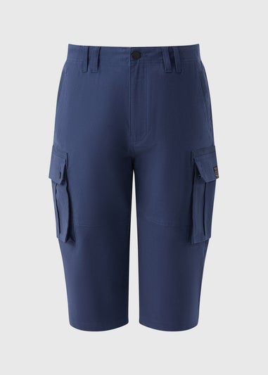 Blue 3/4 Cargo Shorts